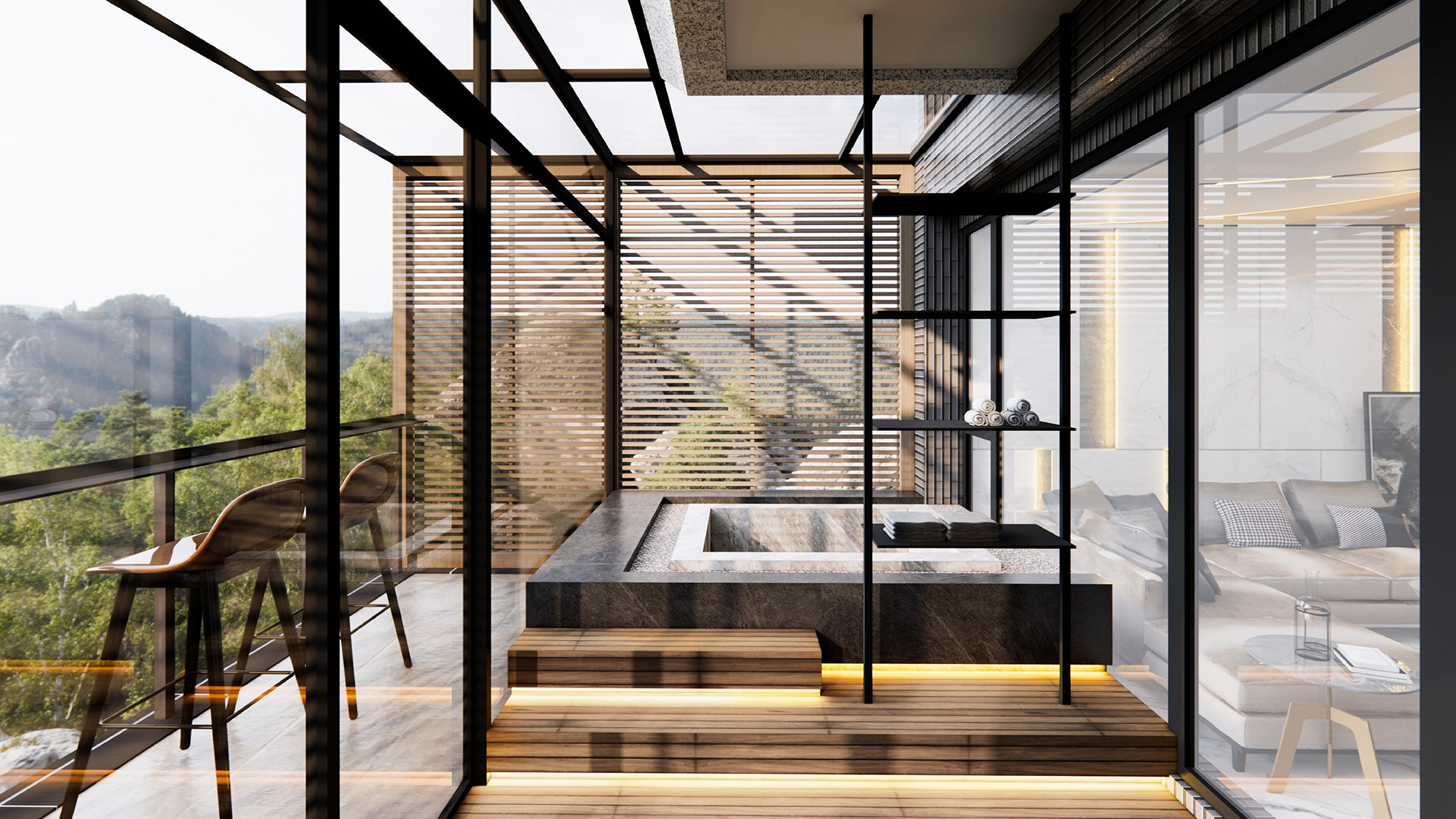 別墅室內設計｜山水共色，透天別墅設計案-8