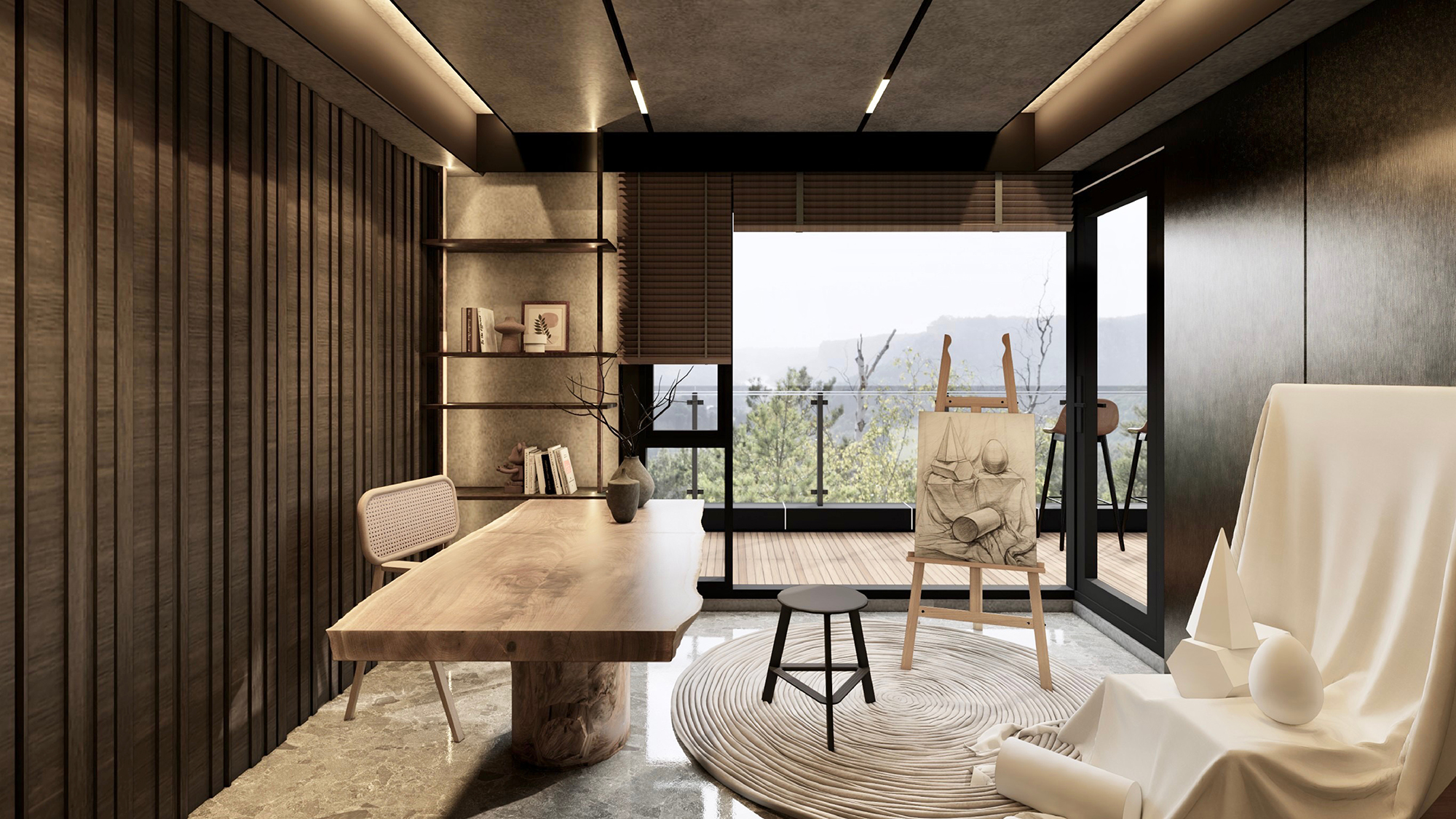 別墅室內設計｜山水共色，透天別墅設計案-3